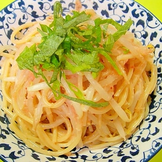 もやし入り明太子パスタ